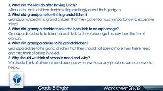 AFAQ Sun series Grade-5 English (Worksheet# 28-32) | Student&rsquo;s Resource Pack | Teaching Videos.
