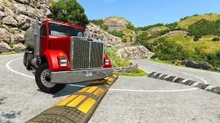 TRANSPORTING MINI HONDA & BMW TRUCK & AUDI BUS with FLATBED TRAILER & CRAZY LOADERS! - BeamNG.drive