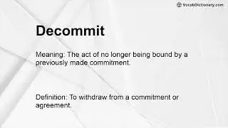 Decommit Meaning