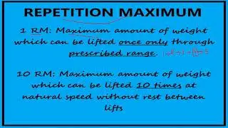 REPETITION MAXIMUM | RESISTANCE TRAINING | PHYSIOTHERAPY