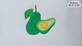 Avocado 🥑 drawing easy step by step | Avocado drawing||Ananna Art & Craft |#avocado #fruitdrawing