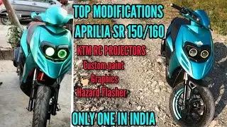 Aprilia SR 150/160 Top Best modifications custom Projector Headlight,hazard flasher,Stickers #race
