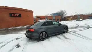 Audi S3 8V Sedan exhaust sound, launch control on snow