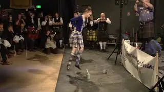 Mariah Rust Sword dance over whisky drams at-Michel-sur-orge Burn's Night 2019