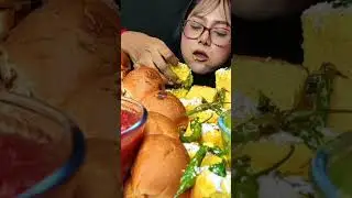 Eating Dhokla #asmr​#food​#eatingshow​​ #foodiedarling​ #indianasmr​ #asmreating​ #mukbangasmr