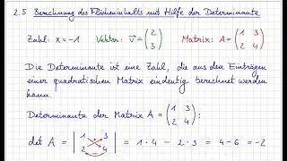 Mathematik | Klasse 7 | Determinante - Berechnung und Beispiele