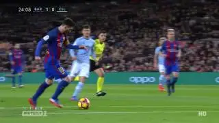 Lionel Messi Gol. Barcelona - Celta 1:0. La Liga. 4.3.2017