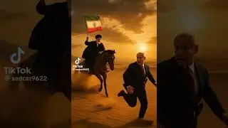 AI Khamenei On The Horse Chasing Netanyahu #iran #israel #conflict #warzone #persian #aishorts #ai