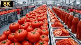 Inside a Premium Tomato Factory: From Fresh Tomatoes to Bottled Tomato Juice (Full Process)