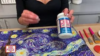 Закрепите рисунок Diamond Dot с помощью Mod Podge