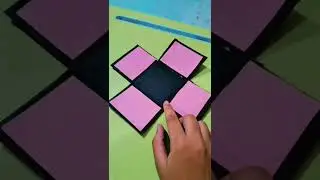 make a gift 🎁box activity with black ⚫️  and pink sheet ✨️🥰# gift #drawing #short