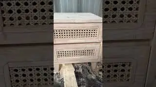 Solid wooden bedside table with wicker ~ Rs. 6000 per piece #interiordesign #woodentable