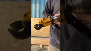Testing out the DeWalt drill attachment metal shear/cutter! #dewalt #metalcuttingtools