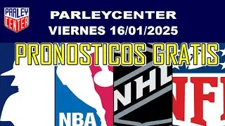PRONOSTICOS  NFL, NHL Y NBA  PARA HOY LOGROS VIERNES 16/01/2026 🔥PARLEY GRATIS🔥