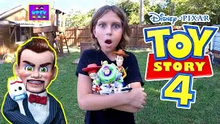 TOY STORY 4 MOVIE BENSON STOLE OUR TOYS!! BACKYARD RESCUE Bo Peep, Buzz, Woody, Jessie & Duke Caboom