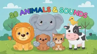 20 Animals & Sounds for Kids 🐶🐱🐮 | Learn Animal Names