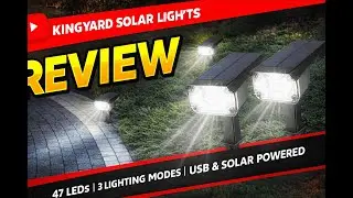 Review - Kingsyard Solar Lights Outdoor Waterproof IP68, 47 LEDs 3 Lighting Modes USB & S