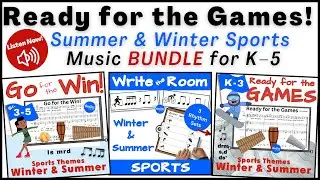 Music for the Games Bundle | Winter & Summer Sports Music Activities (K&ndash;5 TPT Preview)