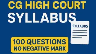 Cg high court jja(ag3)syllabus 100 questions no negative marking