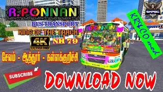 Ponnan Bus Livery| 4KHD| RPT| Salem - Kallakurichi| KR&Co Bus Mod Tiger Coach| #bussid #ponrajg