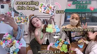 recreating *this* designer teddy bear bag but from *dollar tree*