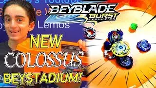 BIGGEST BURST STADIUM BY HASBRO! NEW COLOSSUS BEYSTADIUM! BEYBLADE BURST EVOLUTION FREE QR CODE