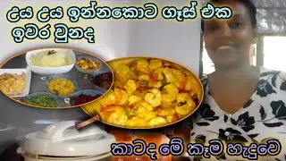 උයද්දි ගෑස් ඉවර වුනාම,දර ලිපකුත් නැතිව මම කෑම හදන හැටි#kitchentips #prawncurry 