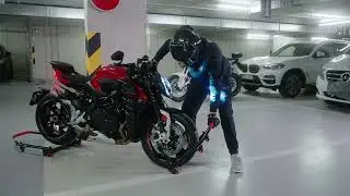 SEFIS M22U single left-sided folding mobile swing arm rear paddock stand parking MV AGUSTA 1000 RS