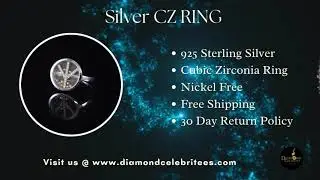 DiamondCelebritees Sterling 925 White Silver 0.30ct Round Cubic Zirconia Womens Ring Size 7