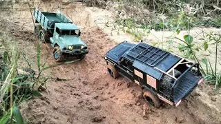 RC Cars Extreme Mountain Challenge | Truck vs Toyota Land Cruiser on a Steep Mountain Slope.