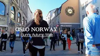 OSLO NORWAY, Sunny Autumn Walk🇳🇴 Virtual Walking Tour! 4K/60fps