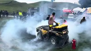 Can-am atv quad burn out Cold Kiwi 2025 longest burnout #afc #farmer #canam 