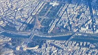 París - Vista Aérea desde Avión - se ve la Torre Eiffel - UHD 4K