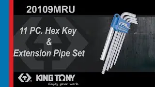 KING TONY-20109MRU 11 PC Hex Key  & Extension Pipe Set