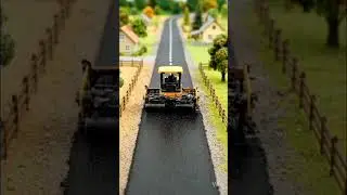 Tiny Road Construction 🚜 | Mini Asphalt Paver & Roller Building a Village Road #shorts #tinymachines