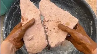 New pink mud 💗 dry crumbling in tub with messy hands🤤 satisfying soft texture 