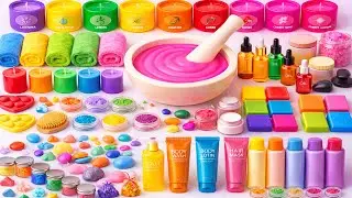 Satisfying Video How To Make Rainbow Eyeshadow Slime Mixing Glitter Makeup Cosmetics