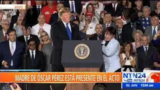 Trump reconoci&oacute; lucha de &Oacute;scar P&eacute;rez y estuvo con su madre en acto p&uacute;blico sobre Venezuela