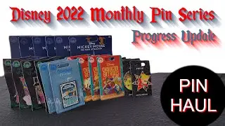 Disney Pin Haul | 2022 Monthly Pin Series Progress | 22 New Pins!