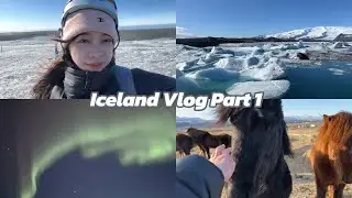 Iceland Part 1 | VLOG w/friends, northern lights, ice cave, adventures