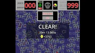 The Big One set on difficulty 4 (444 mines in a 72x48 grid which took me 20 mins) Minesweeper Plus 