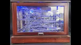 Mohogany Display cabinet with Rolling Ball Sculpture - Tabletop #349