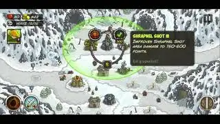 kingdom Rush: Bonus level Clacial Heights (3 stars) + Heroic & Iron Challenges - Veteran difficultly