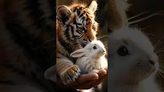 Tigers and rabbits can be friends. #shrotsyt #shrots #funnyshrots  #animals