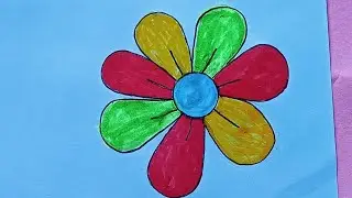 How to draw flower for beginner | beautiful flower drawing step by step || colouring flower drawing