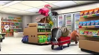 The Wild Animal Gang steals food from gas station store
