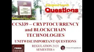 CCS339 Cryptocurrency and Blockchain Technologies Important Questions | Easy Pass