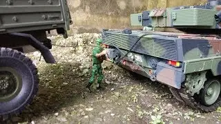Leopard2a6 pulled truck Helifar RC transport 1/16 RTR Toys for children