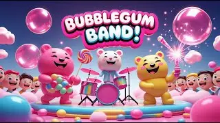 The Bubblegum Band | Funny Candy Music Rhyme for Kids | 3D Cartoon Animation