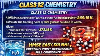 A 10% solution (by mass) of sucrose in water has freezing point of 269.15 K. Calculate the freezing